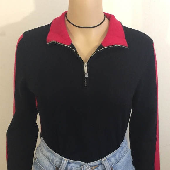 collared zip up top